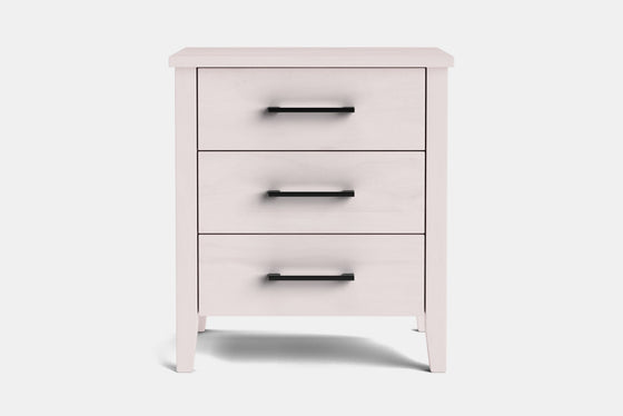 Ivy Wide 3 Drawer Bedside Table - Pine