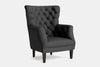 Wingback Armchair – Charcoal Fabric