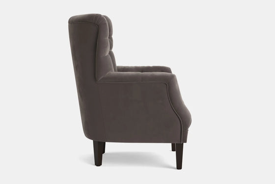 Wingback Armchair – Grey Velvet